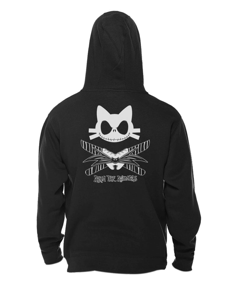 Load image into Gallery viewer, Unisex | 9 Lives Skellington | Zip Hoodie - Arm The Animals Clothing Co.
