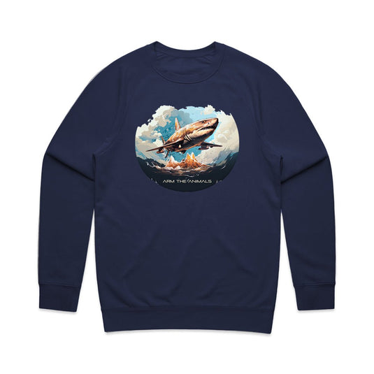 Unisex | Air Shark | Crewneck Sweatshirt - Arm The Animals Clothing LLC
