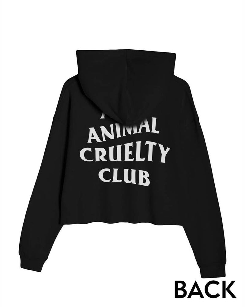 Load image into Gallery viewer, Unisex | Anti Animal Cruelty Club | Crop Hoodie - Arm The Animals Clothing Co.
