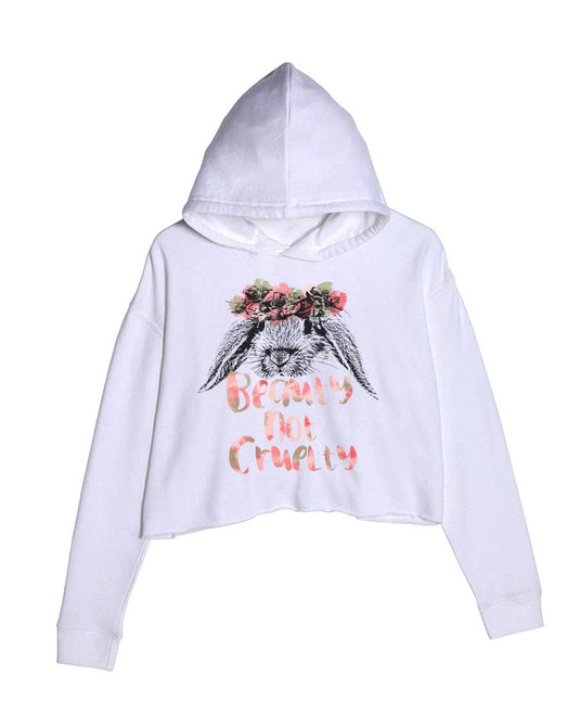 Unisex | Beauty Not Cruelty | Crop Hoodie - Arm The Animals Clothing Co.