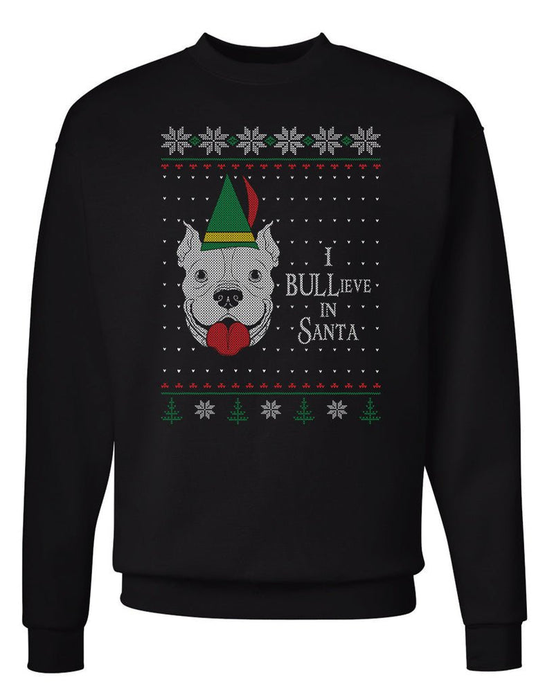 Load image into Gallery viewer, Unisex | BULLieve In Santa | Holiday Crewneck Sweatshirt - Arm The Animals Clothing LLC
