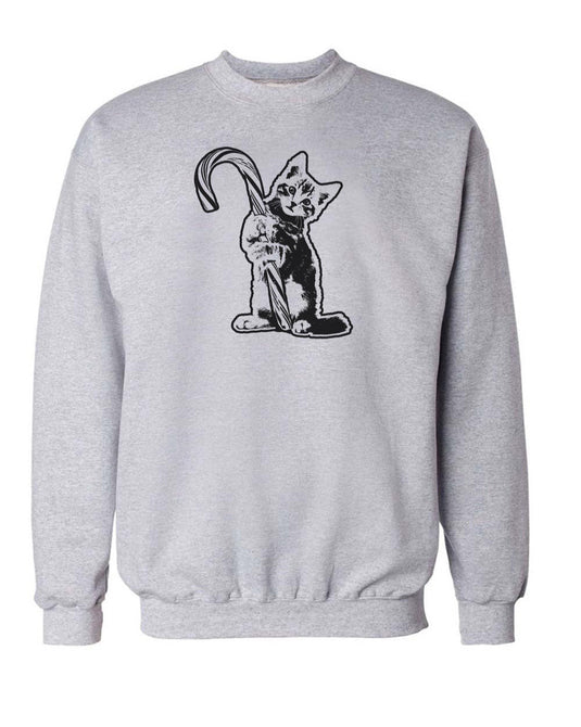 Unisex | Candy Cane Reaper Kitty | Crewneck Sweatshirt - Arm The Animals Clothing LLC