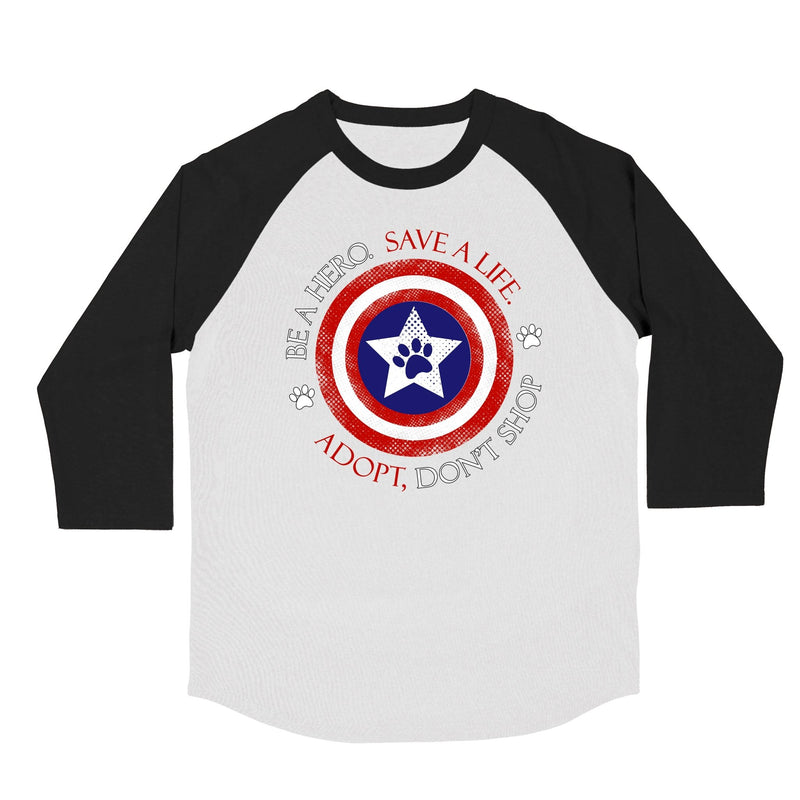 Load image into Gallery viewer, Unisex | Captain Rescue | 3/4 Sleeve Raglan - Arm The Animals Clothing Co.
