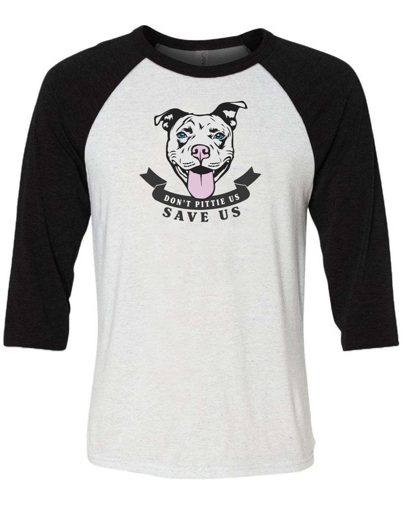 Load image into Gallery viewer, Unisex | Don&#39;t Pittie Us | 3/4 Sleeve Raglan - Arm The Animals Clothing Co.
