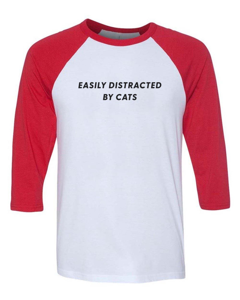 Load image into Gallery viewer, Unisex | Easily Distracted Cat | 3/4 Sleeve Raglan - Arm The Animals Clothing Co.
