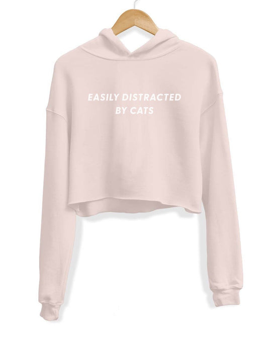 Unisex | Easily Distracted Cat | Crop Hoodie - Arm The Animals Clothing Co.