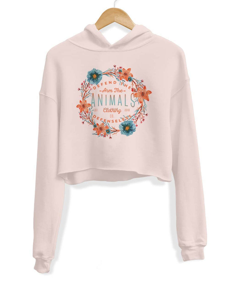 Load image into Gallery viewer, Unisex | Floral Wreath | Crop Hoodie - Arm The Animals Clothing Co.

