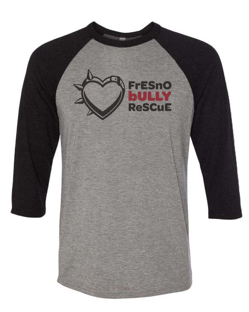 Load image into Gallery viewer, Unisex | Fresno Bully Logo | 3/4 Sleeve Raglan - Arm The Animals Clothing Co.
