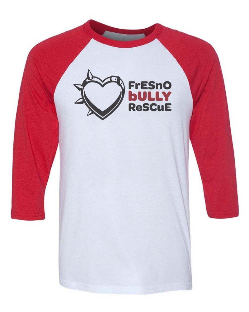 Load image into Gallery viewer, Unisex | Fresno Bully Logo | 3/4 Sleeve Raglan - Arm The Animals Clothing Co.
