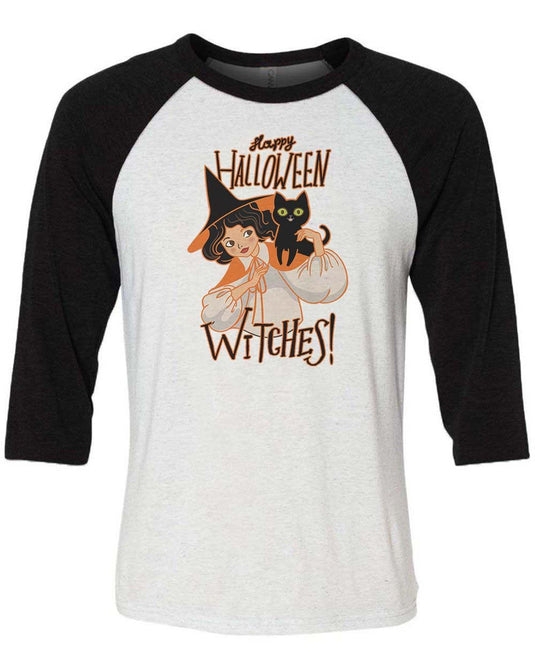 Unisex | Happy Halloween WITCHES | 3/4 Sleeve Raglan - Arm The Animals Clothing Co.