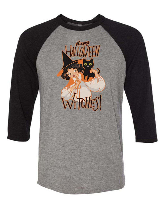 Unisex | Happy Halloween WITCHES | 3/4 Sleeve Raglan - Arm The Animals Clothing Co.