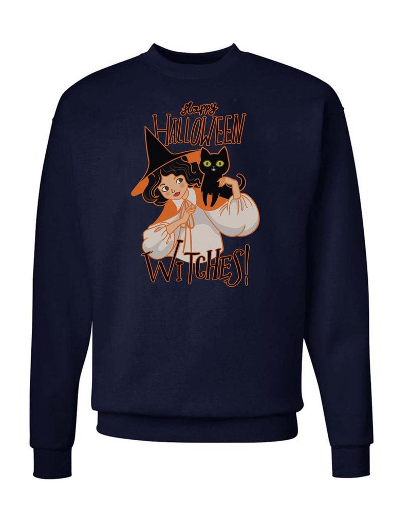 Load image into Gallery viewer, Unisex | Happy Halloween WITCHES | Crewneck Sweatshirt - Arm The Animals Clothing Co.
