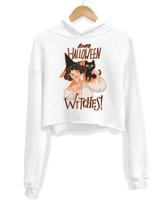 Unisex | Happy Halloween WITCHES | Crop Hoodie - Arm The Animals Clothing Co.
