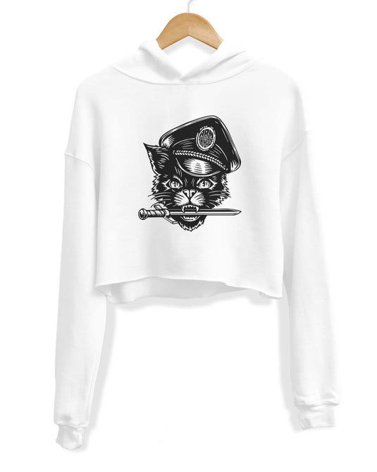 Unisex | Hell Cat | Crop Hoodie - Arm The Animals Clothing Co.