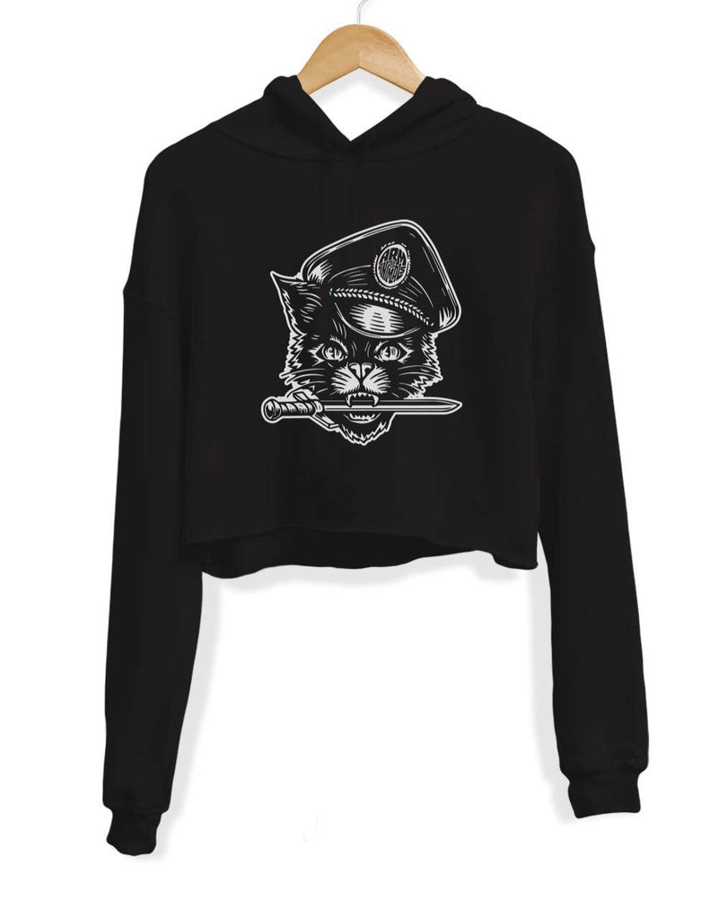 Load image into Gallery viewer, Unisex | Hell Cat | Crop Hoodie - Arm The Animals Clothing Co.
