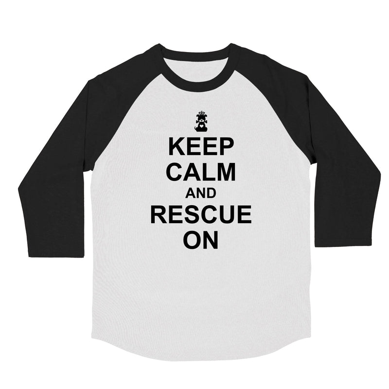 Load image into Gallery viewer, Unisex | Keep Calm | 3/4 Sleeve Raglan - Arm The Animals Clothing Co.
