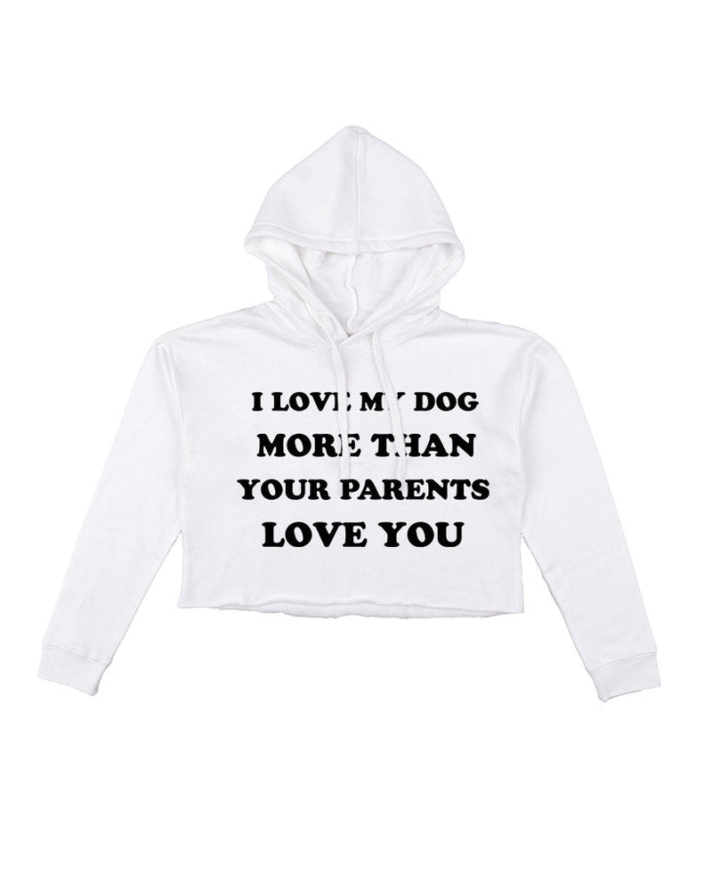 Load image into Gallery viewer, Unisex | Love My Dog | Crop Hoodie - Arm The Animals Clothing Co.
