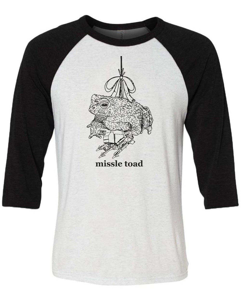 Load image into Gallery viewer, Unisex | Missile Toad | 3/4 Sleeve Raglan - Arm The Animals Clothing Co.
