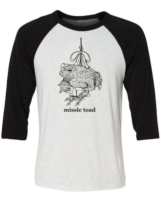 Unisex | Missile Toad | 3/4 Sleeve Raglan - Arm The Animals Clothing Co.