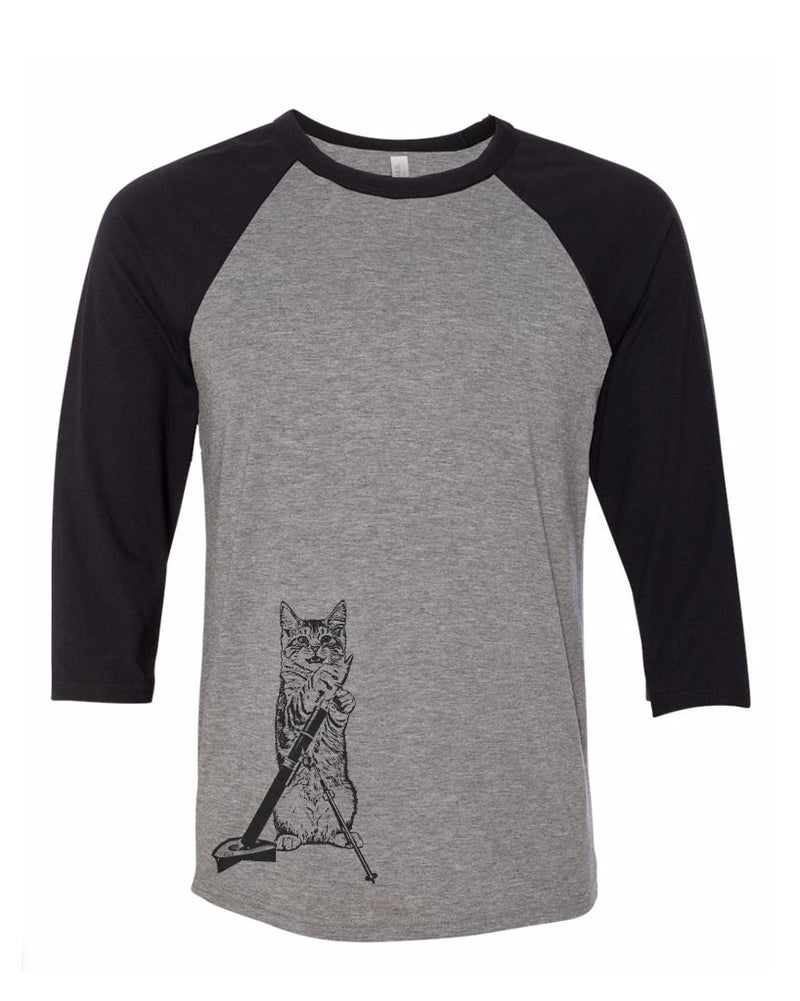 Load image into Gallery viewer, Unisex | Mortar Meow | 3/4 Sleeve Raglan - Arm The Animals Clothing Co.
