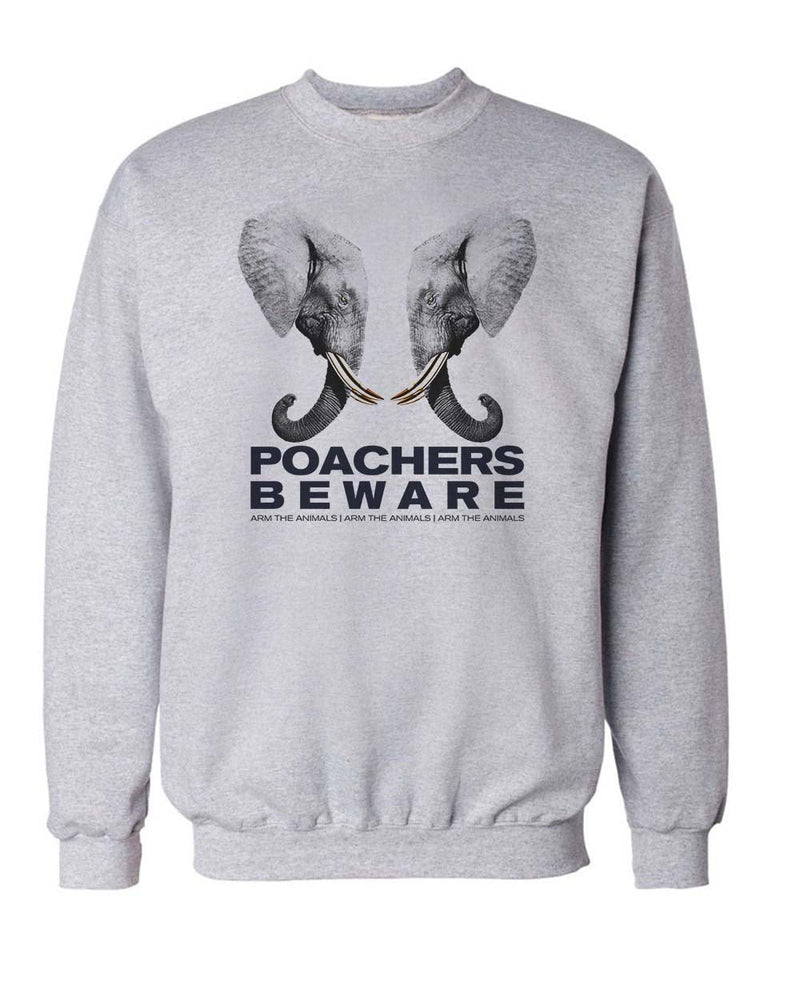 Load image into Gallery viewer, Unisex | Poachers Beware | Crewneck Sweatshirt - Arm The Animals Clothing Co.
