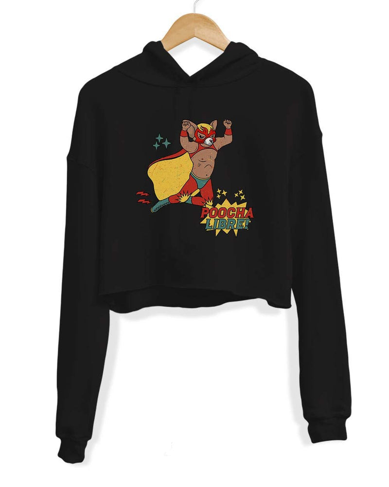 Load image into Gallery viewer, Unisex | Poocha Libre | Crop Hoodie - Arm The Animals Clothing Co.
