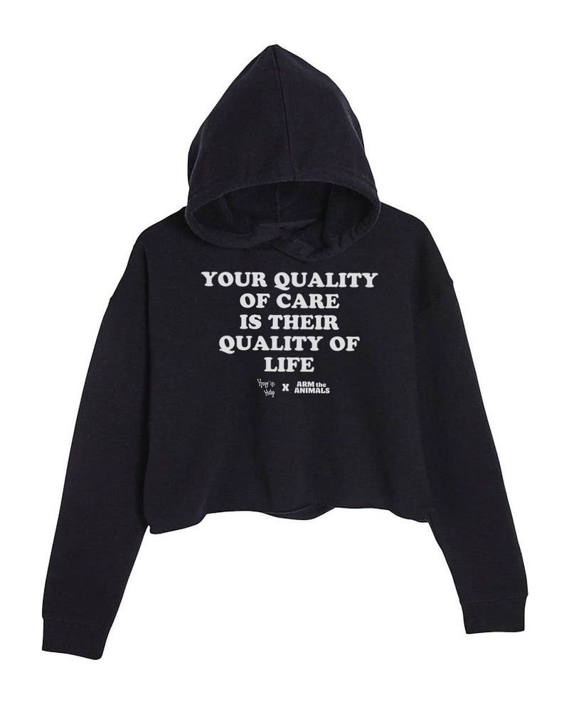 Load image into Gallery viewer, Unisex | Quality Of Care | Crop Hoodie - Arm The Animals Clothing LLC
