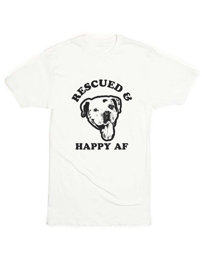 Load image into Gallery viewer, Unisex | Rescued and Happy AF | Crew - Arm The Animals Clothing Co.
