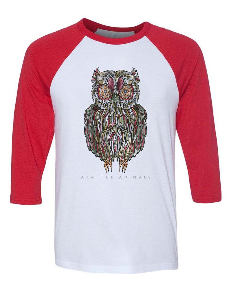 Load image into Gallery viewer, Unisex | Rev-Owl-Ver | 3/4 Sleeve Raglan - Arm The Animals Clothing Co.
