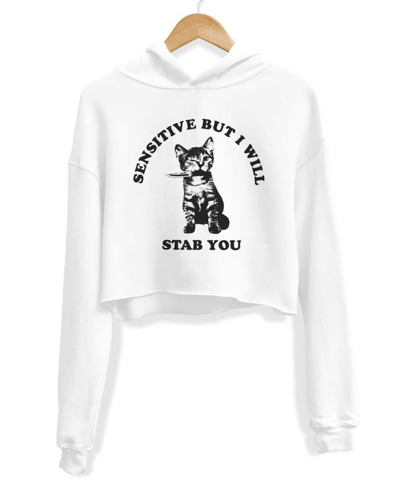 Load image into Gallery viewer, Unisex | Sensitive | Crop Hoodie - Arm The Animals Clothing Co.
