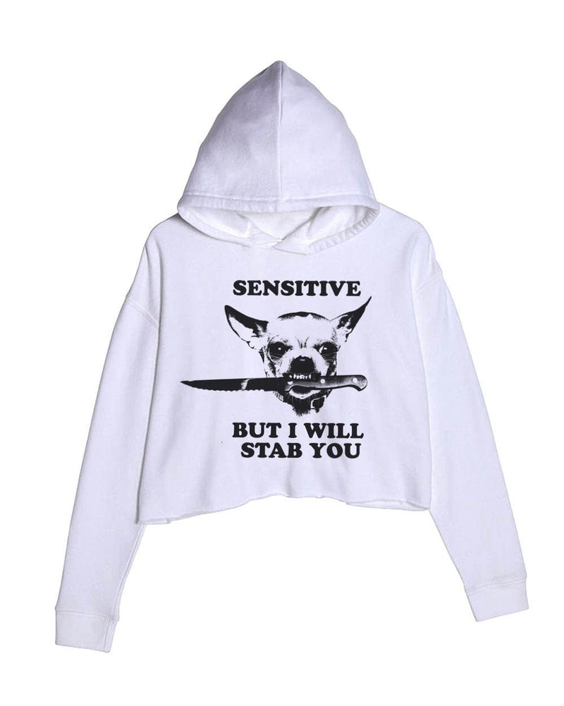 Load image into Gallery viewer, Unisex | Sensitive (Dog Version) | Crop Hoodie - Arm The Animals Clothing Co.

