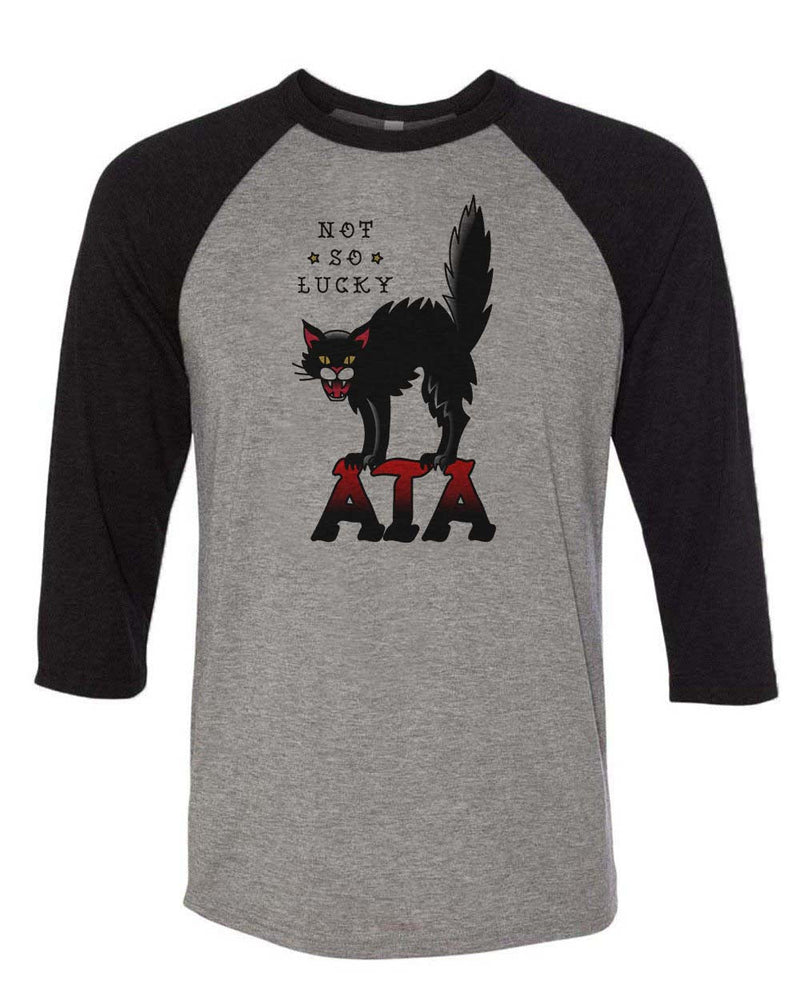 Load image into Gallery viewer, Unisex | Tattoo Black Cat | 3/4 Sleeve Raglan - Arm The Animals Clothing Co.
