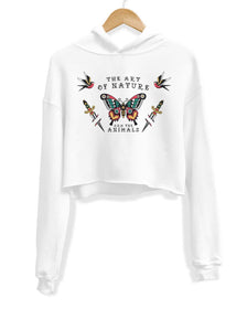 Unisex | Tattoo Butterfly | Crop Hoodie - Arm The Animals Clothing Co.
