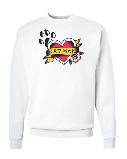 Unisex | Tattoo Cat Mom | Crewneck Sweatshirt - Arm The Animals Clothing Co.