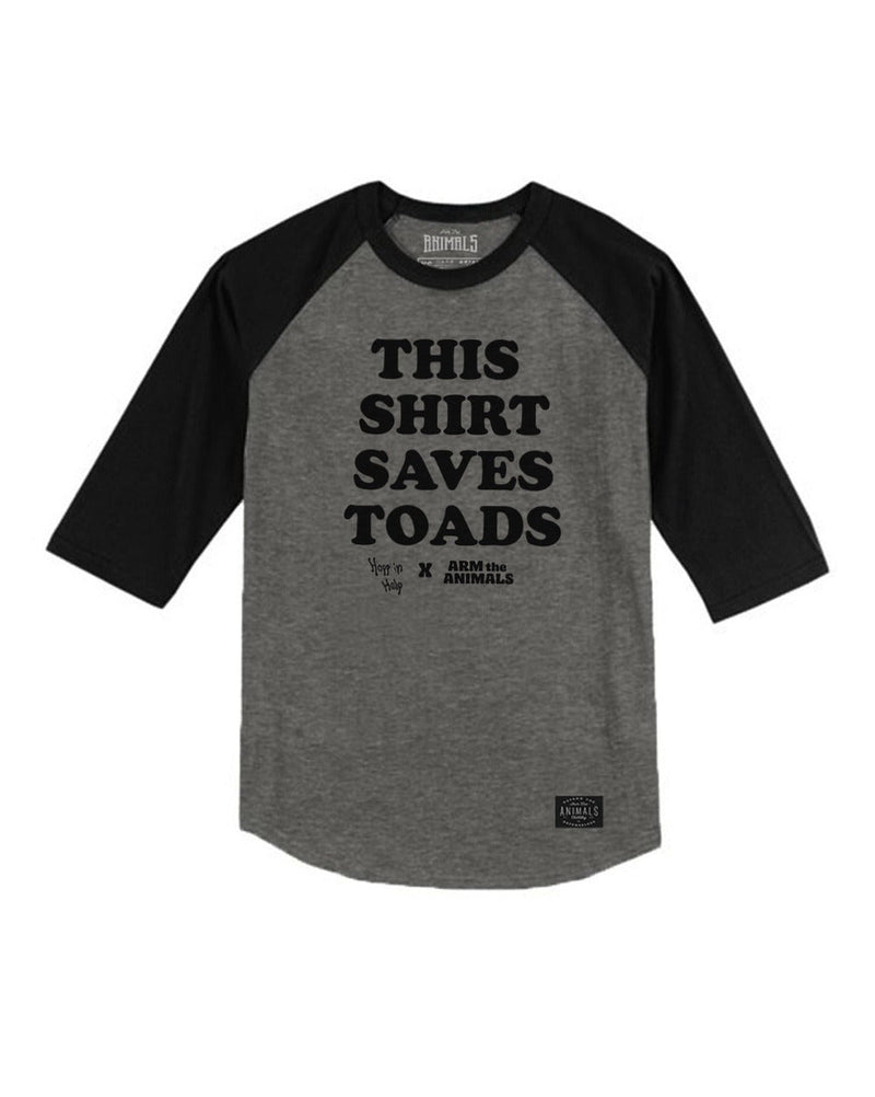 Load image into Gallery viewer, Unisex | This Shirt Saves Toads | 3/4 Sleeve Raglan - Arm The Animals Clothing LLC
