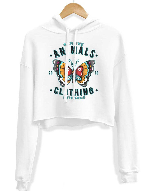 Unisex | Varsity Butterfly | Crop Hoodie - Arm The Animals Clothing Co.