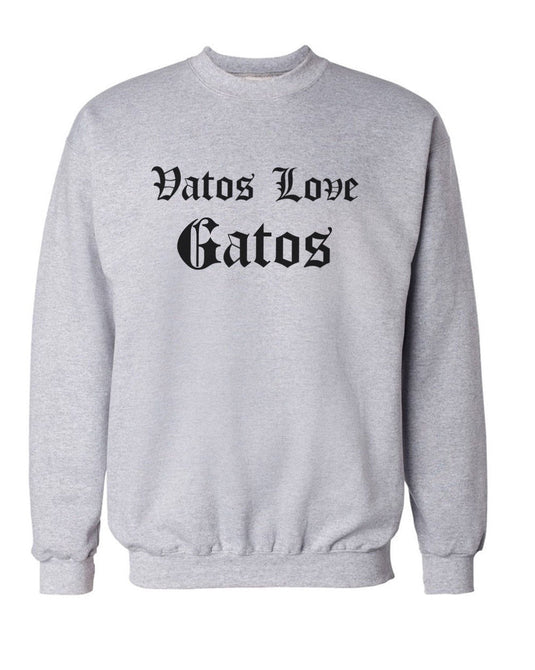 Unisex | Vatos Love Gatos | Crewneck Sweatshirt - Arm The Animals Clothing Co.