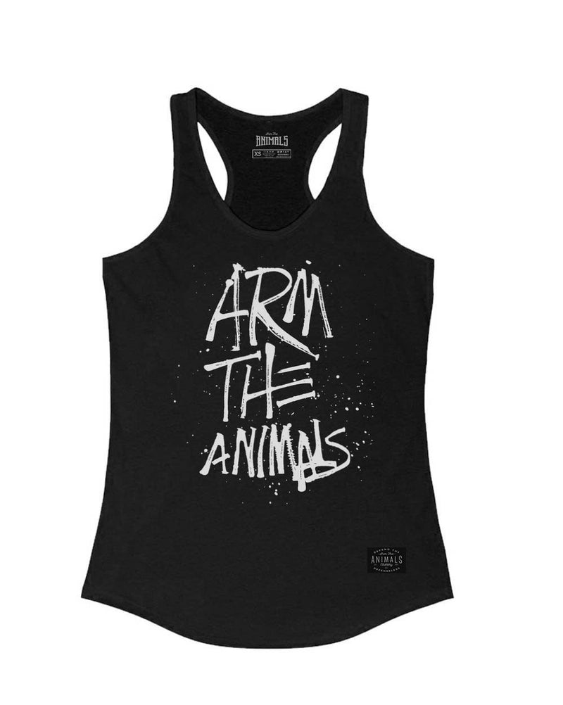 Load image into Gallery viewer, Women&#39;s | ATA Splatter Logo | Ideal Tank Top - Arm The Animals Clothing Co.
