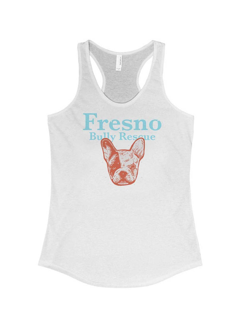 Load image into Gallery viewer, Women&#39;s | Fresno Bully Rescue Frenchie Logo | Tank Top - Arm The Animals Clothing Co.
