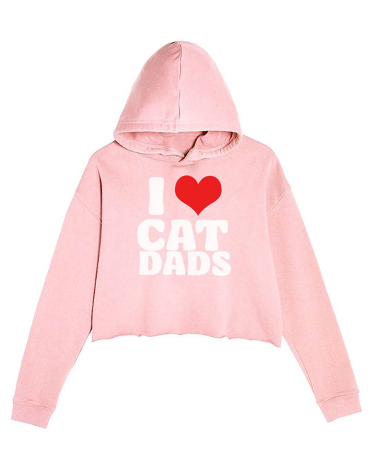 Women's | I Love Cat Dads | Crop Hoodie - Arm The Animals Clothing LLC