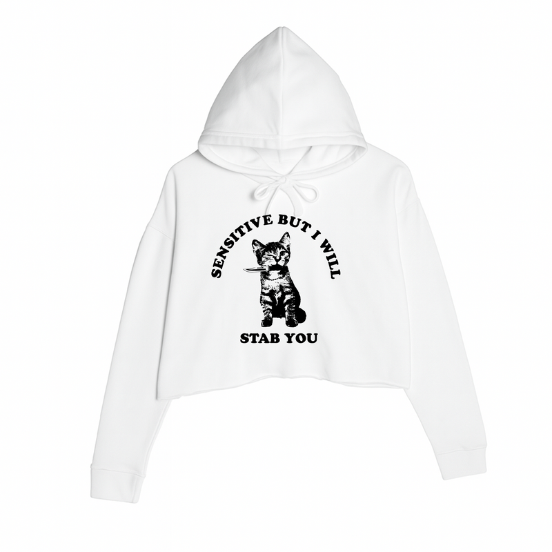Load image into Gallery viewer, Women&#39;s | Sensitive | Crop Hoodie
