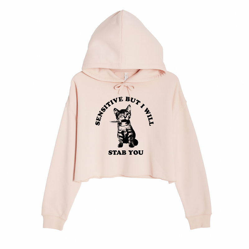 Load image into Gallery viewer, Women&#39;s | Sensitive | Crop Hoodie
