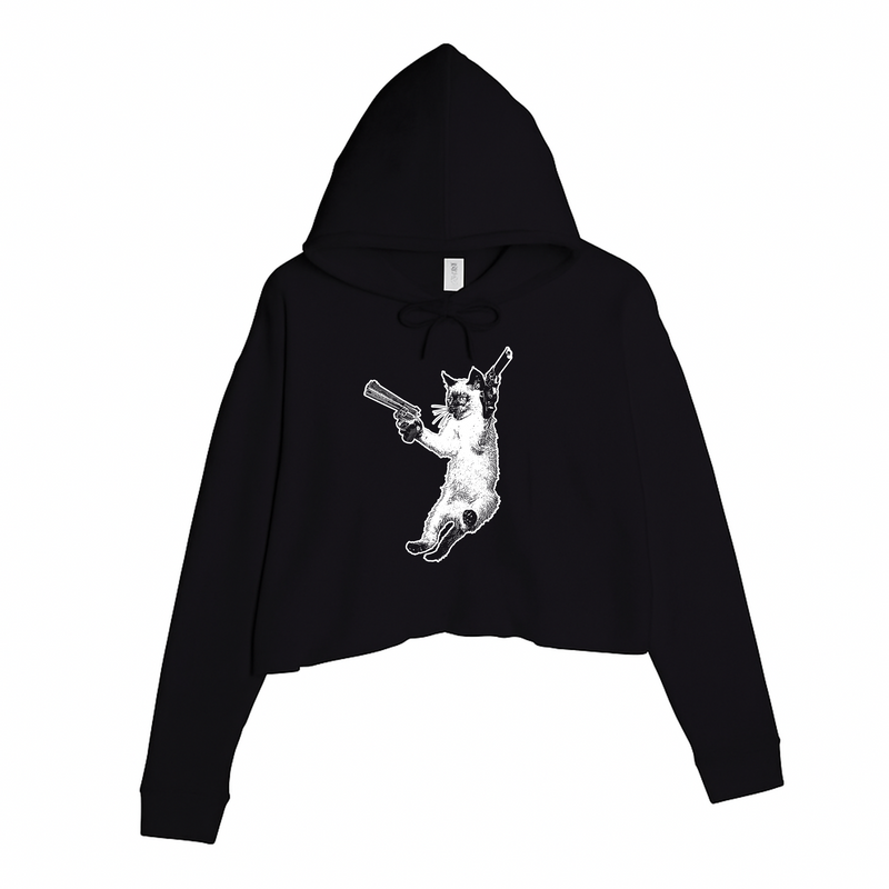 Load image into Gallery viewer, Women&#39;s | The Cat And The Gat | Crop Hoodie
