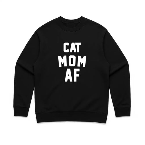 Unisex | Cat Mom AF | Crewneck Sweatshirt
