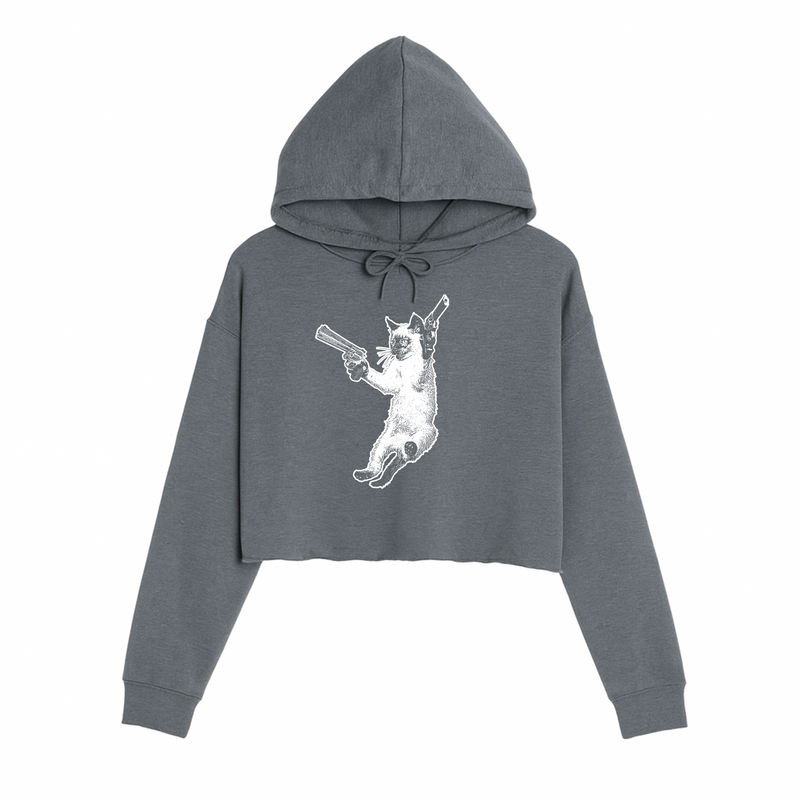 Load image into Gallery viewer, Women&#39;s | The Cat And The Gat | Crop Hoodie
