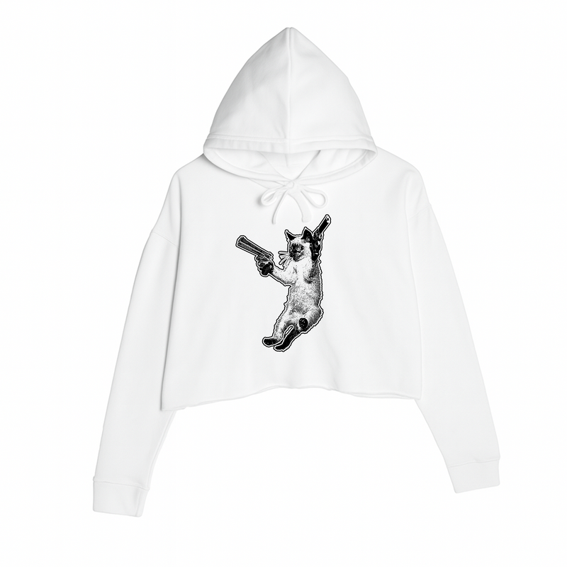 Load image into Gallery viewer, Women&#39;s | The Cat And The Gat | Crop Hoodie
