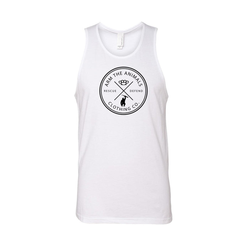 Load image into Gallery viewer, Men&#39;s | Rescue Knuckles Logo | Tank Top - Arm The Animals Clothing LLC
