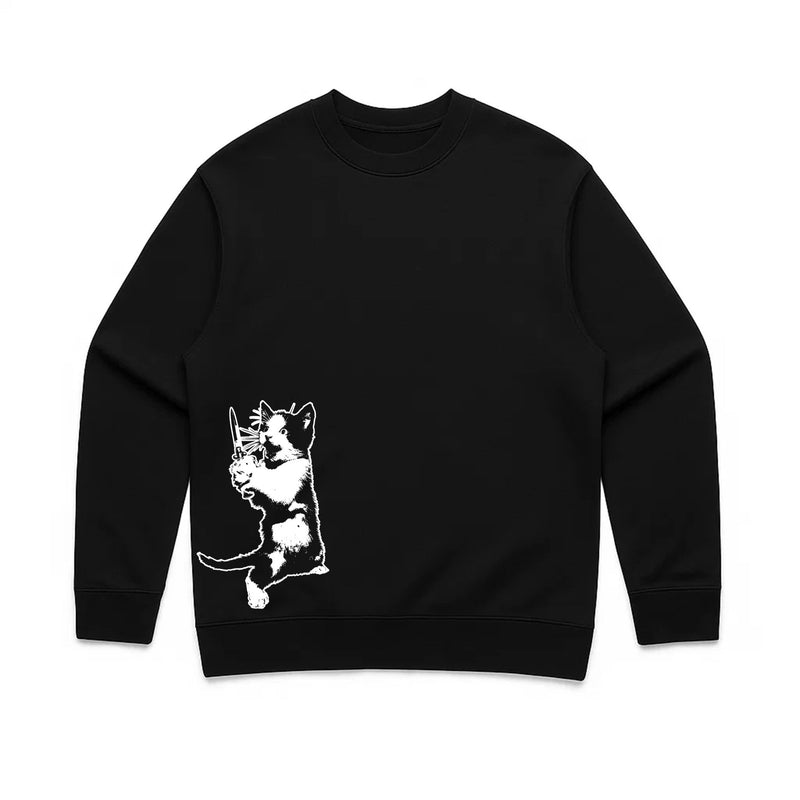 Load image into Gallery viewer, Unisex | Cat The Ripper | Crewneck Sweatshirt - Arm The Animals Clothing LLC
