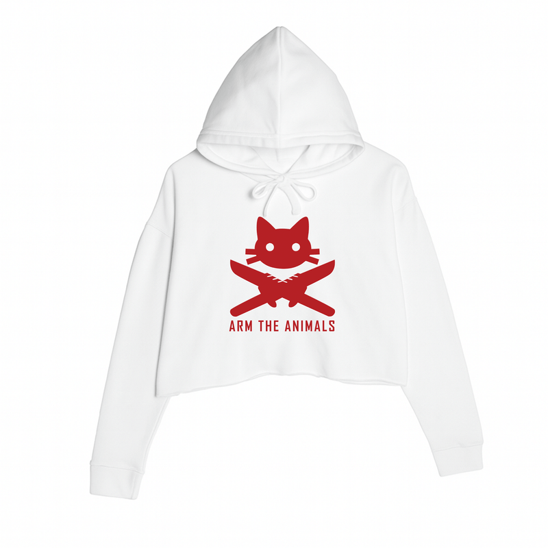 Load image into Gallery viewer, Women&#39;s | 9 Lives 2 Lose | Crop Hoodie - Arm The Animals Clothing LLC
