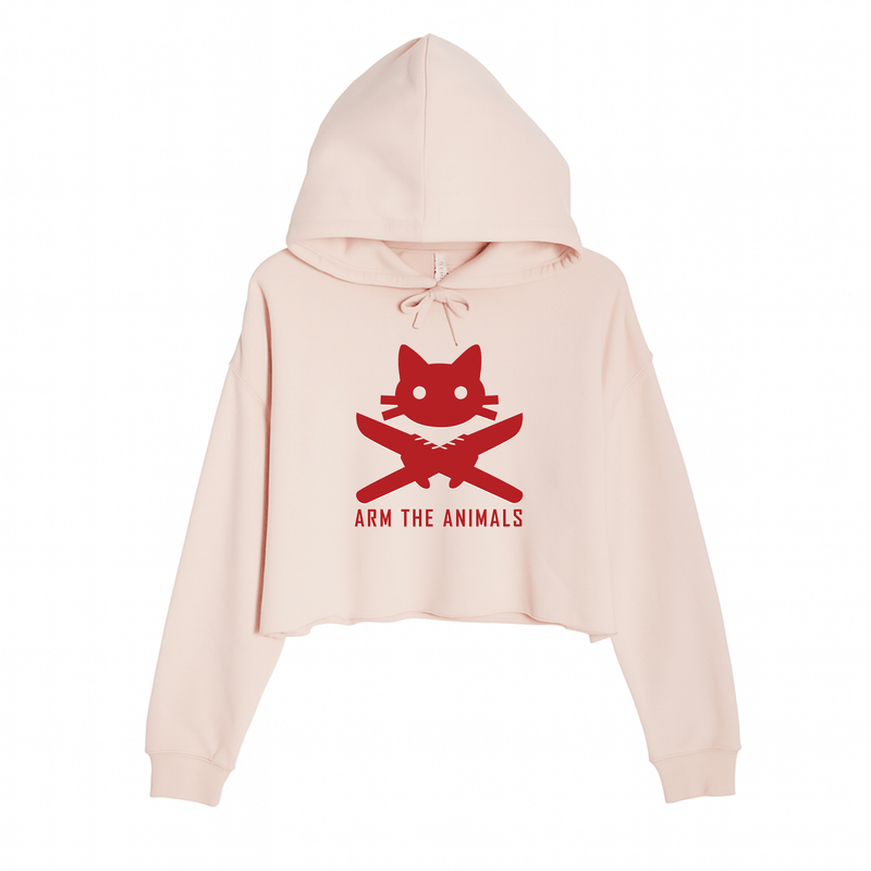 Load image into Gallery viewer, Women&#39;s | 9 Lives 2 Lose | Crop Hoodie - Arm The Animals Clothing LLC
